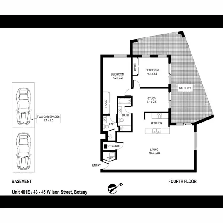 Floorplan of Homely apartment listing, 2401/43-45 Wilson Street, Botany NSW 2019