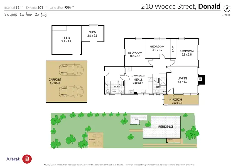 Floorplan of Homely house listing, 210 Woods Street, Donald VIC 3480