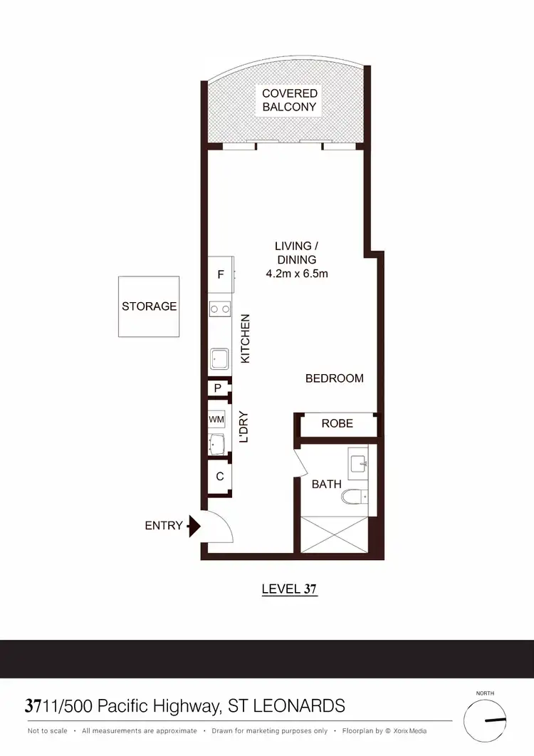 Floorplan of Homely apartment listing, 3711/500 Pacific Highway, St Leonards NSW 2065