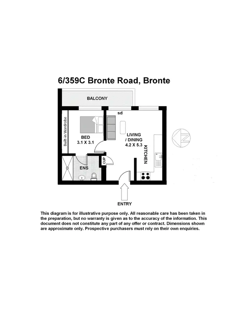 Floorplan of Homely apartment listing, 6/359c Bronte Road, Bronte NSW 2024