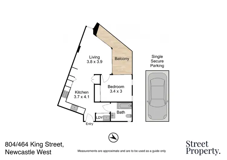 Floorplan of Homely apartment listing, 804/464 King Street, Newcastle West NSW 2302