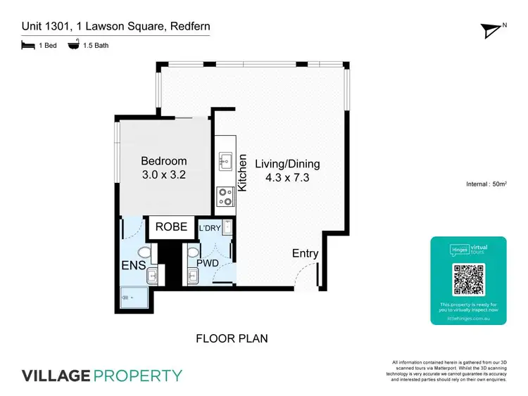 Floorplan of Homely apartment listing, 1301/1A Lawson Square, Redfern NSW 2016
