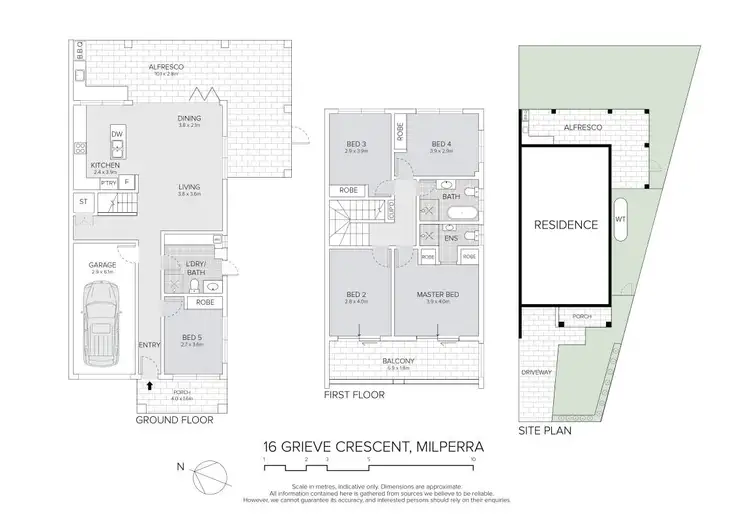 Floorplan of Homely semi-detached listing, 16 Grieve Crescent, Milperra NSW 2214