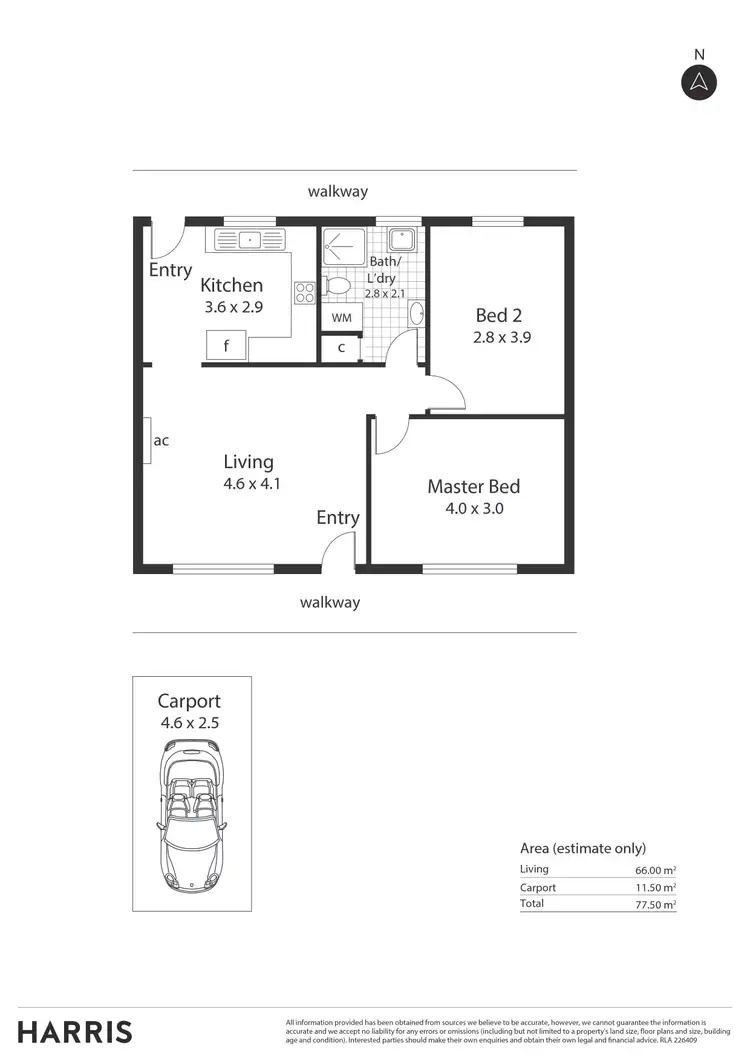 Floorplan of Homely apartment listing, 10/28 Robert Avenue, Broadview SA 5083