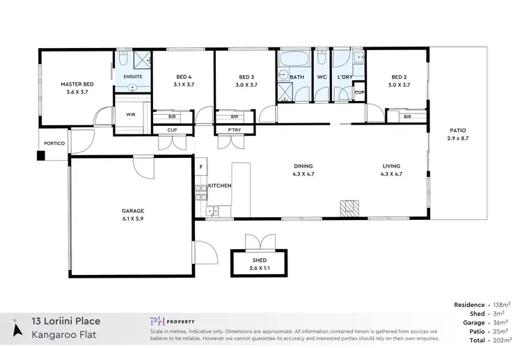Floorplan of Homely house listing, 13 Loriini Place, Kangaroo Flat VIC 3555