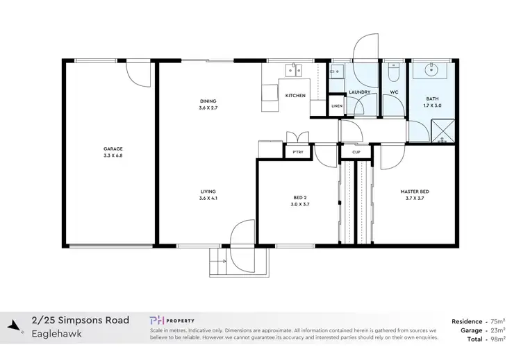 Floorplan of Homely unit listing, 2/25 Simpsons Road, Eaglehawk VIC 3556