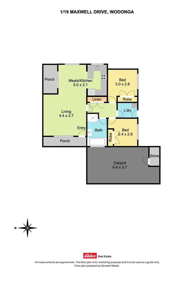 Floorplan of Homely unit listing, 1/19 Maxwell Drive, Wodonga VIC 3690