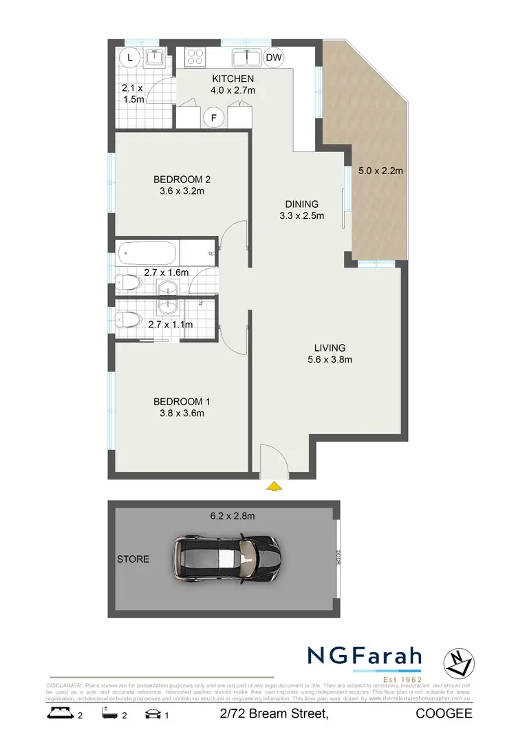 Floorplan of Homely unit listing, 2/72 Bream Street, Coogee NSW 2034