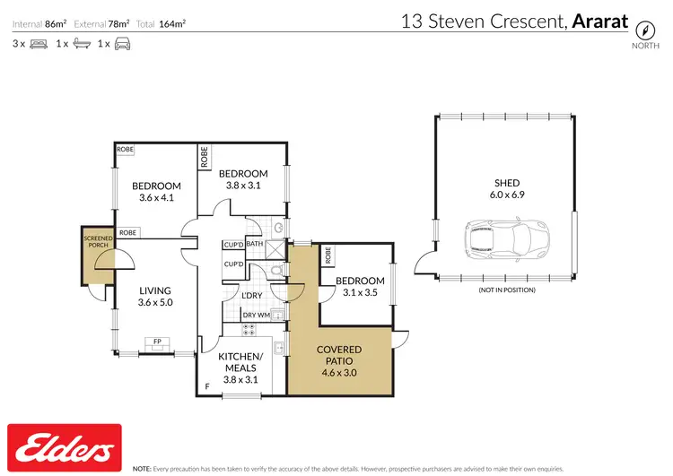 Floorplan of Homely house listing, 13 Steven Crescent, Ararat VIC 3377