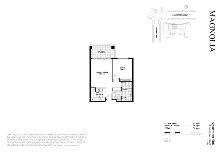 Floorplan of Homely apartment listing, 506/4 Rosewater Circuit, Breakfast Point NSW 2137