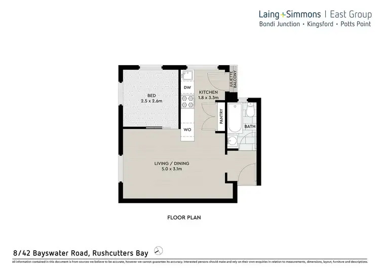 Floorplan of Homely apartment listing, 8/42 Bayswater Road, Rushcutters Bay NSW 2011