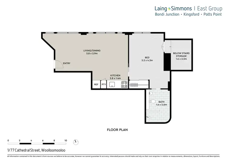 Floorplan of Homely apartment listing, 1/177 Cathedral Street, Woolloomooloo NSW 2011