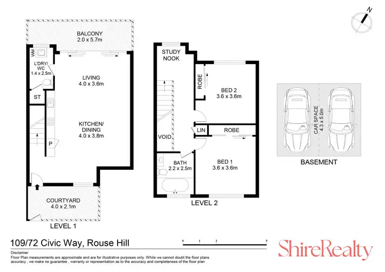 Floorplan of Homely apartment listing, 109/72 Civic Way, Rouse Hill NSW 2155