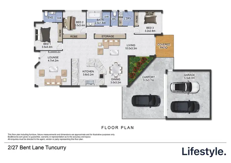 Floorplan of Homely villa listing, 2/27 Bent Lane, Tuncurry NSW 2428