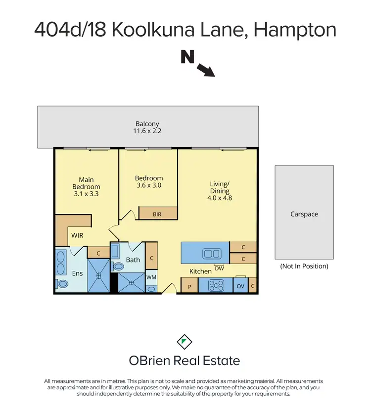 Floorplan of Homely unit listing, 404/18 Koolkuna Lane, Hampton VIC 3188