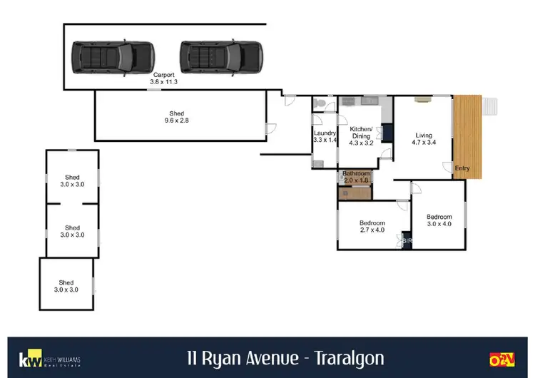 Floorplan of Homely house listing, 11 Ryan Avenue, Traralgon VIC 3844