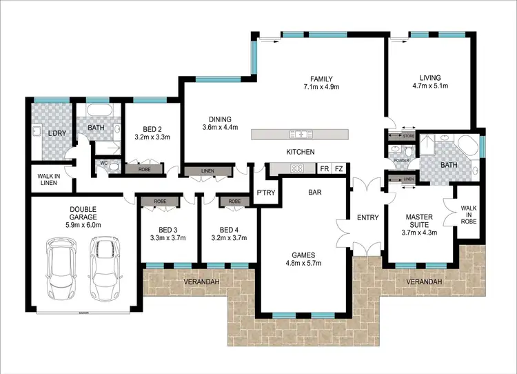Floorplan of Homely house listing, 6 Serene Drive, Gelorup WA 6230