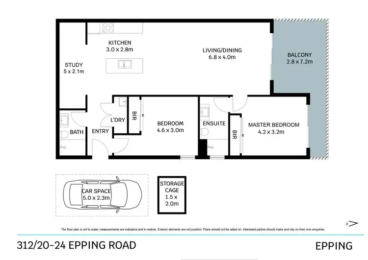 Floorplan of Homely apartment listing, 312/20-24 Epping Road, Epping NSW 2121