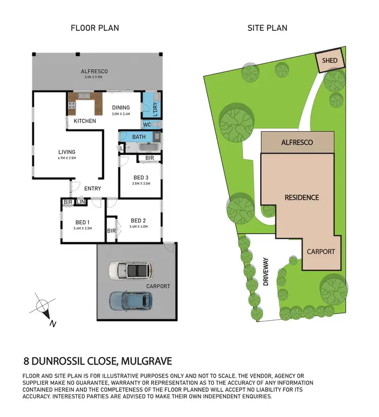 Floorplan of Homely house listing, 8 Dunrossil Close, Mulgrave VIC 3170