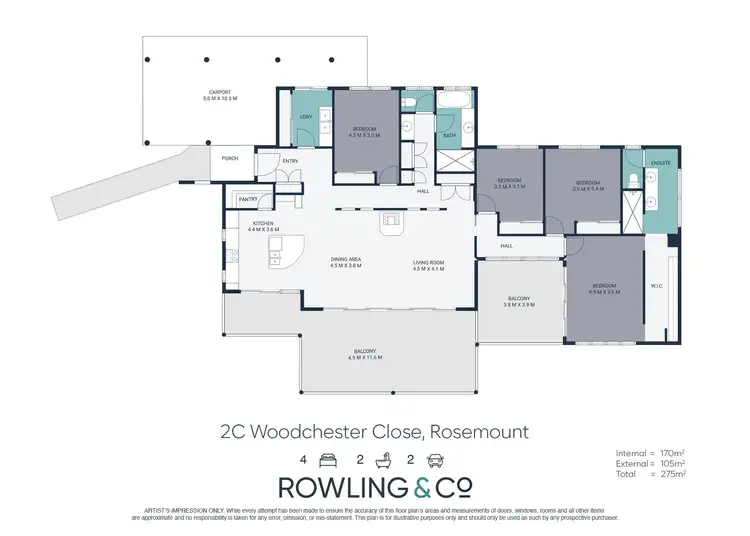 Floorplan of Homely house listing, 2C Woodchester Close, Rosemount QLD 4560