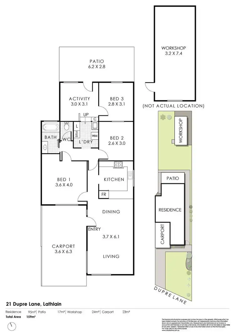 Floorplan of Homely semi-detached listing, 21 Dupre Lane, Lathlain WA 6100