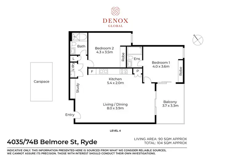 Floorplan of Homely apartment listing, 4035/74B Belmore Street, Ryde NSW 2112