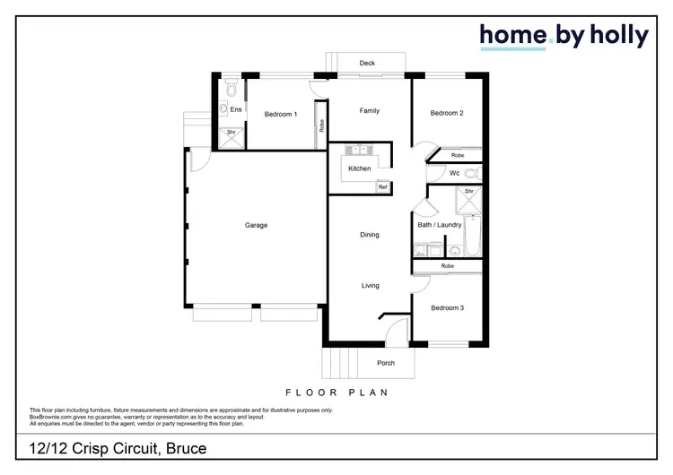 Floorplan of Homely townhouse listing, 12/12 Crisp Circuit, Bruce ACT 2617