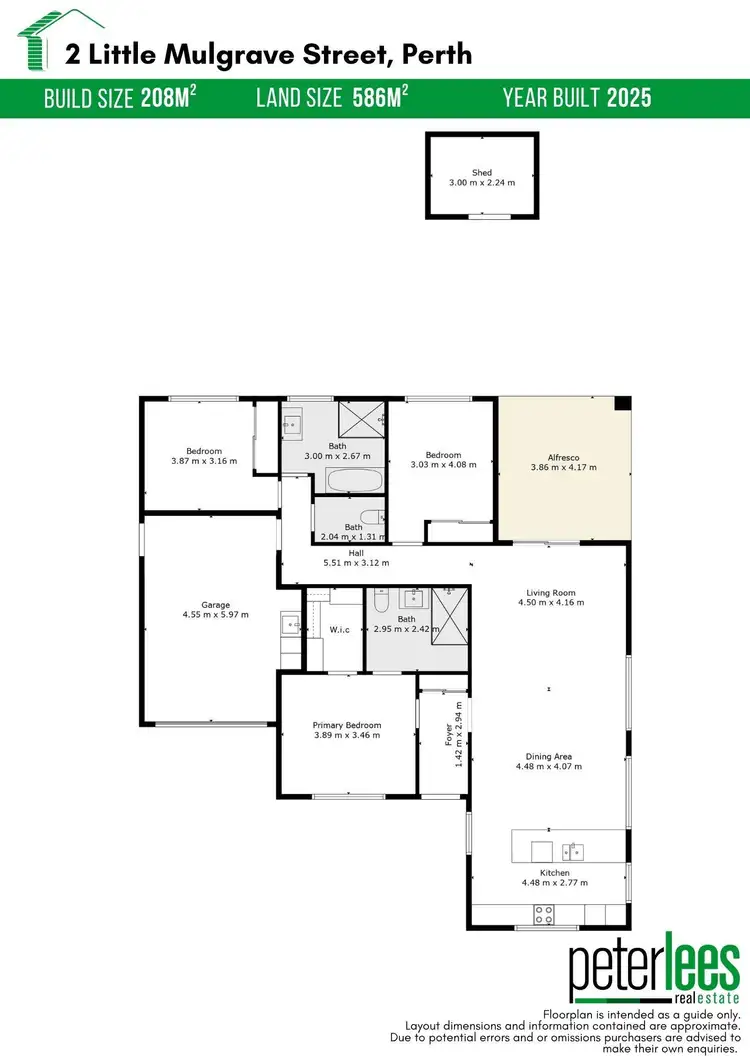Floorplan of Homely land listing, 2 Little Mulgrave Street, Perth TAS 7300