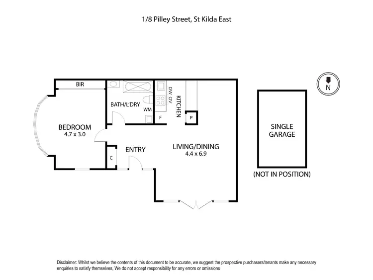 Floorplan of Homely apartment listing, 1/8 Pilley Street, St Kilda East VIC 3183