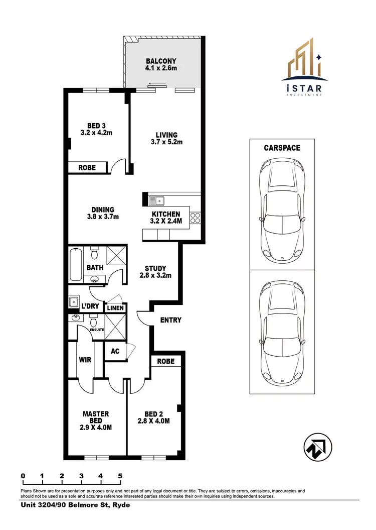 Floorplan of Homely apartment listing, 3204/90 Belmore Street, Ryde NSW 2112
