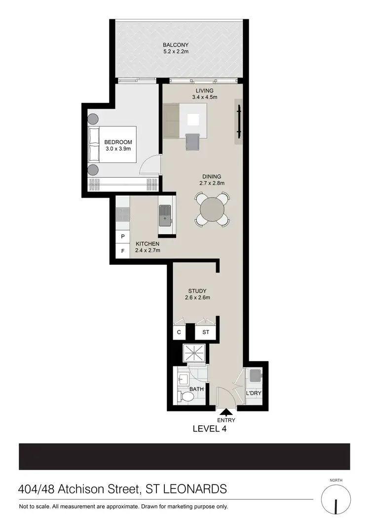Floorplan of Homely apartment listing, 404/48 Atchison Street, St Leonards NSW 2065
