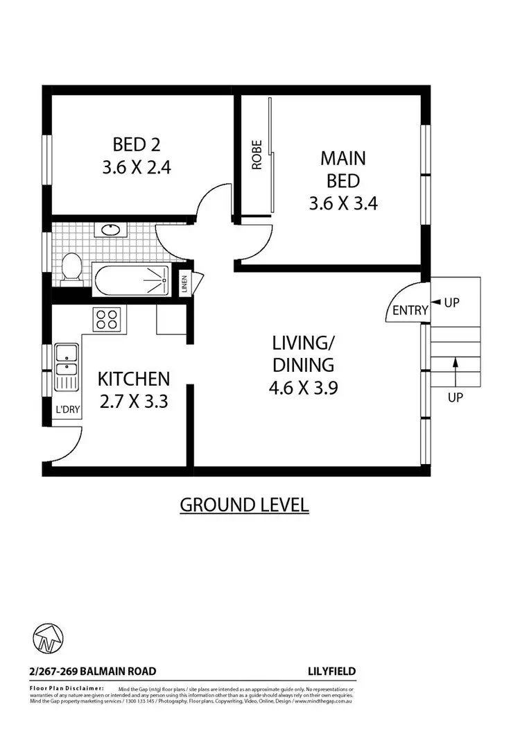 Floorplan of Homely apartment listing, 2/267-269 Balmain Road, Lilyfield NSW 2040
