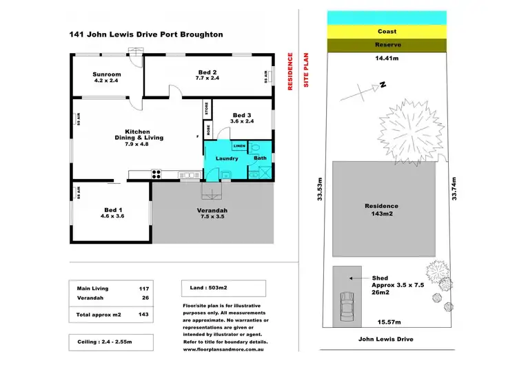Floorplan of Homely house listing, 141 John Lewis Drive, Port Broughton SA 5522