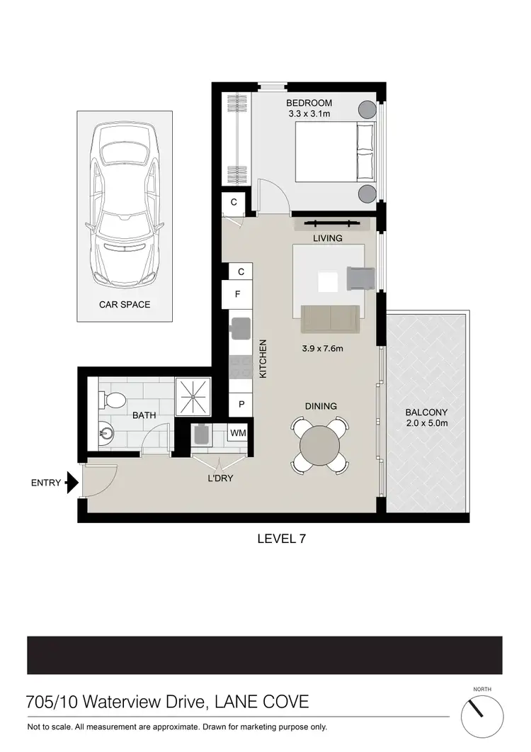 Floorplan of Homely apartment listing, 705/10 Waterview Drive, Lane Cove NSW 2066