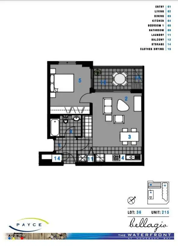 Floorplan of Homely apartment listing, 215/20 Marine Parade, Wentworth Point NSW 2127