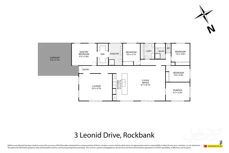 Floorplan of Homely house listing, 3 Leonid Drive, Rockbank VIC 3335