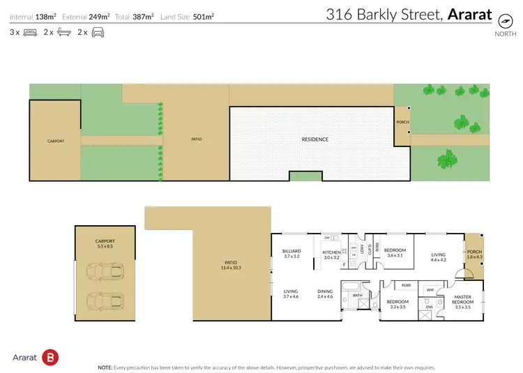 Floorplan of Homely house listing, 316 Barkly Street, Ararat VIC 3377
