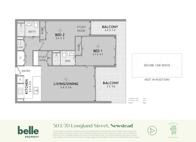 Floorplan of Homely unit listing, 503/70 Longland Street, Newstead QLD 4006