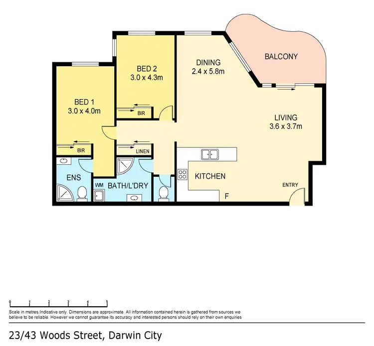 Floorplan of Homely unit listing, 23/43-45 Woods Street, Darwin City NT 800