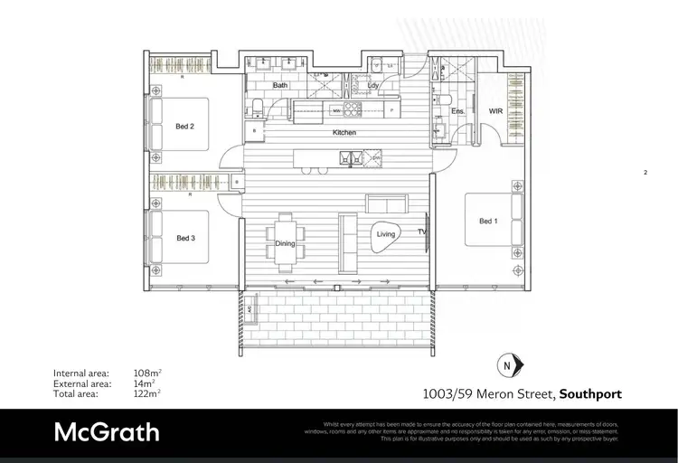Floorplan of Homely apartment listing, 1003/59 Meron Street, Southport QLD 4215