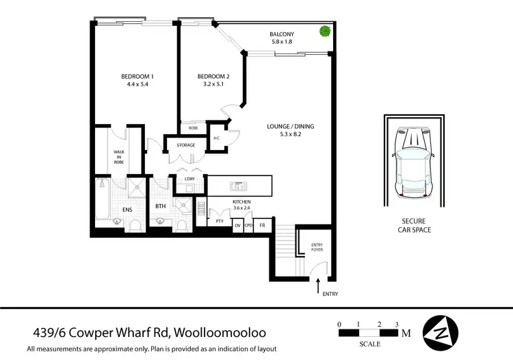 Floorplan of Homely apartment listing, 439/6 Cowper Wharf Roadway, Woolloomooloo NSW 2011