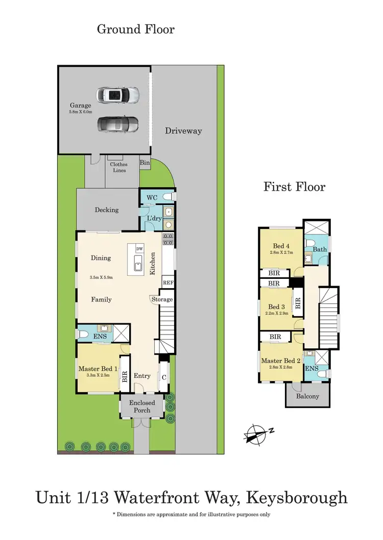 Floorplan of Homely townhouse listing, 1/13 Waterfront Way, Keysborough VIC 3173