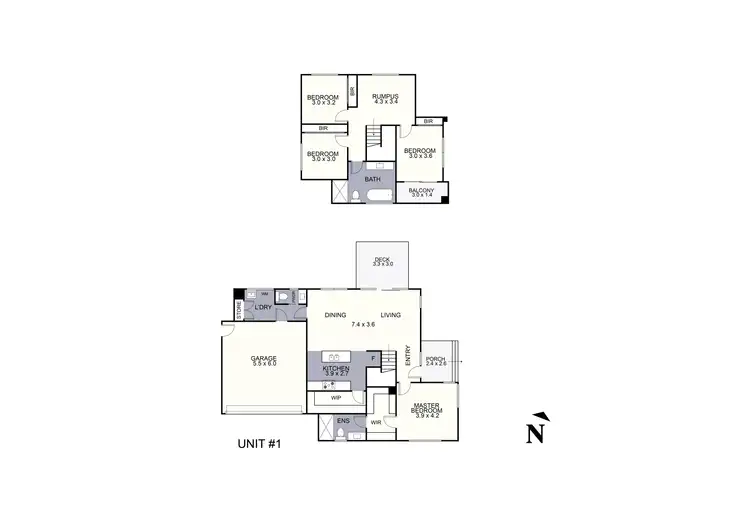 Floorplan of Homely townhouse listing, 1/3 Ross Road, Croydon VIC 3136