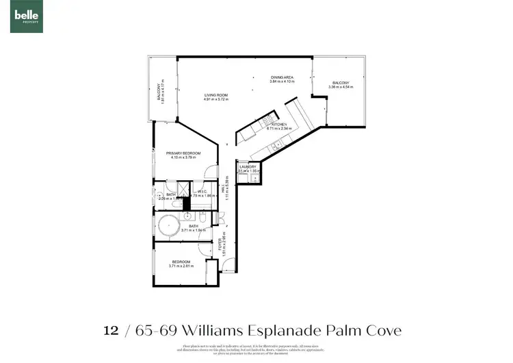 Floorplan of Homely apartment listing, 12/65-69 Williams Esplanade, Palm Cove QLD 4879