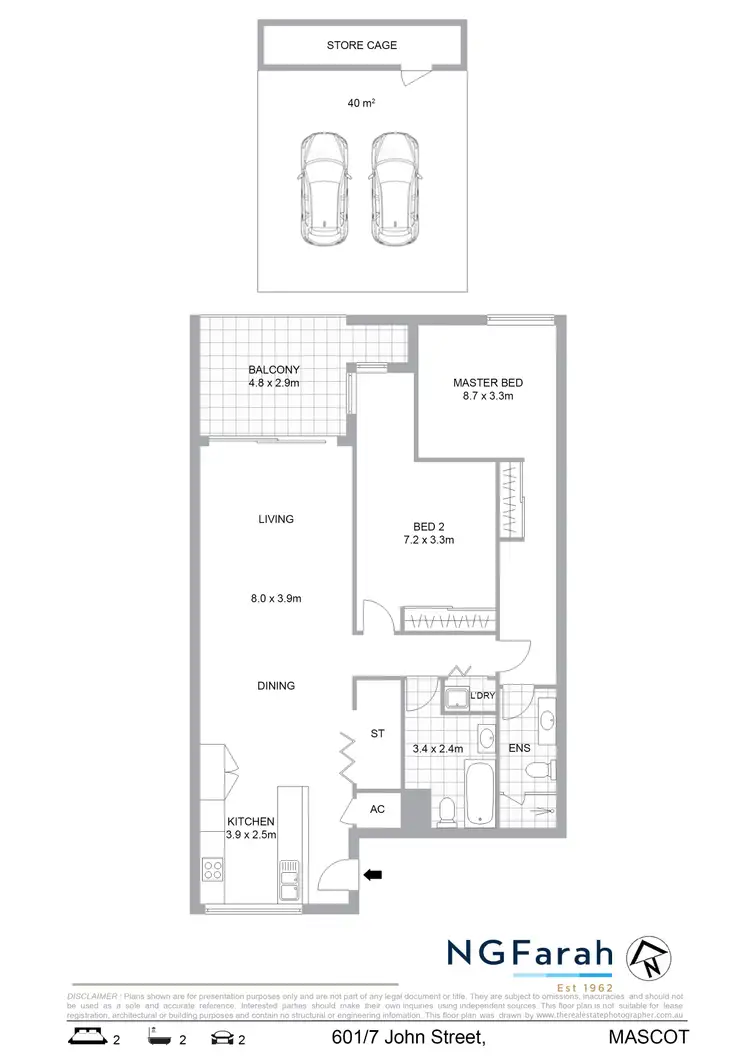 Floorplan of Homely apartment listing, 601/208 Coward Street, Mascot NSW 2020