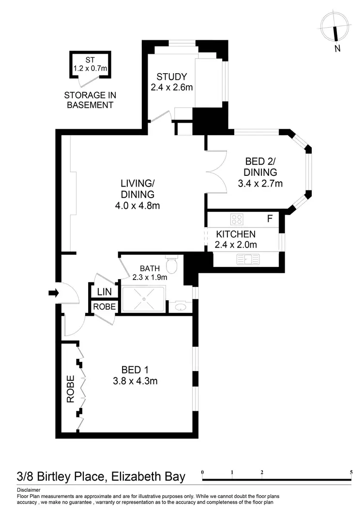 Floorplan of Homely unit listing, 3/8 Birtley Place, Elizabeth Bay NSW 2011