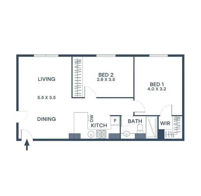 Floorplan of Homely apartment listing, 606/182 Collins Street, Melbourne VIC 3000