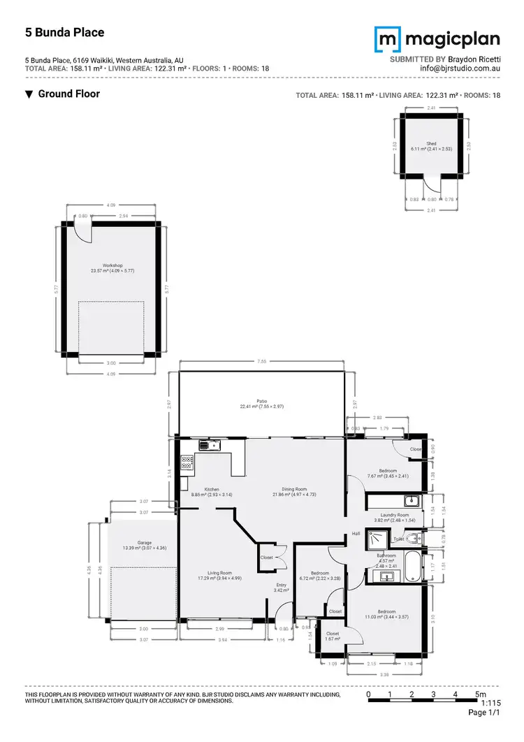 Floorplan of Homely house listing, 5 Bunda Place, Waikiki WA 6169