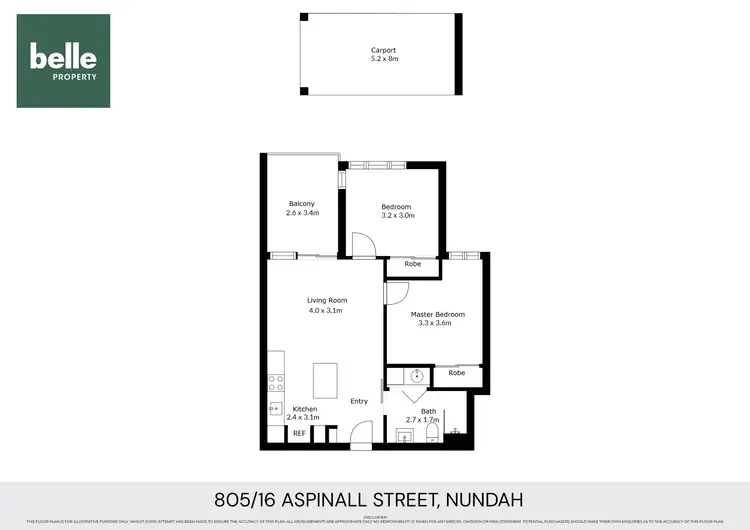 Floorplan of Homely apartment listing, 805/16 Aspinall Street, Nundah QLD 4012