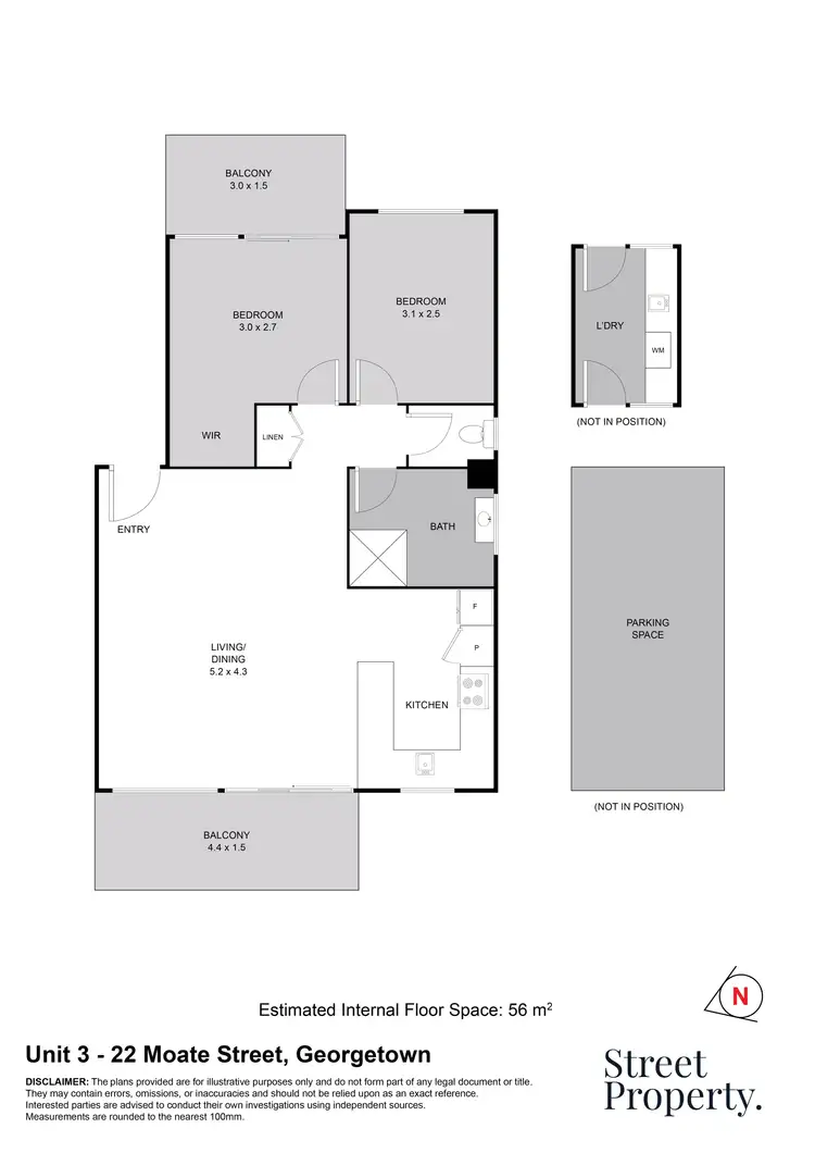 Floorplan of Homely apartment listing, 3/22 Moate Street, Georgetown NSW 2298
